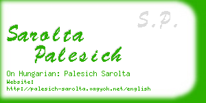 sarolta palesich business card